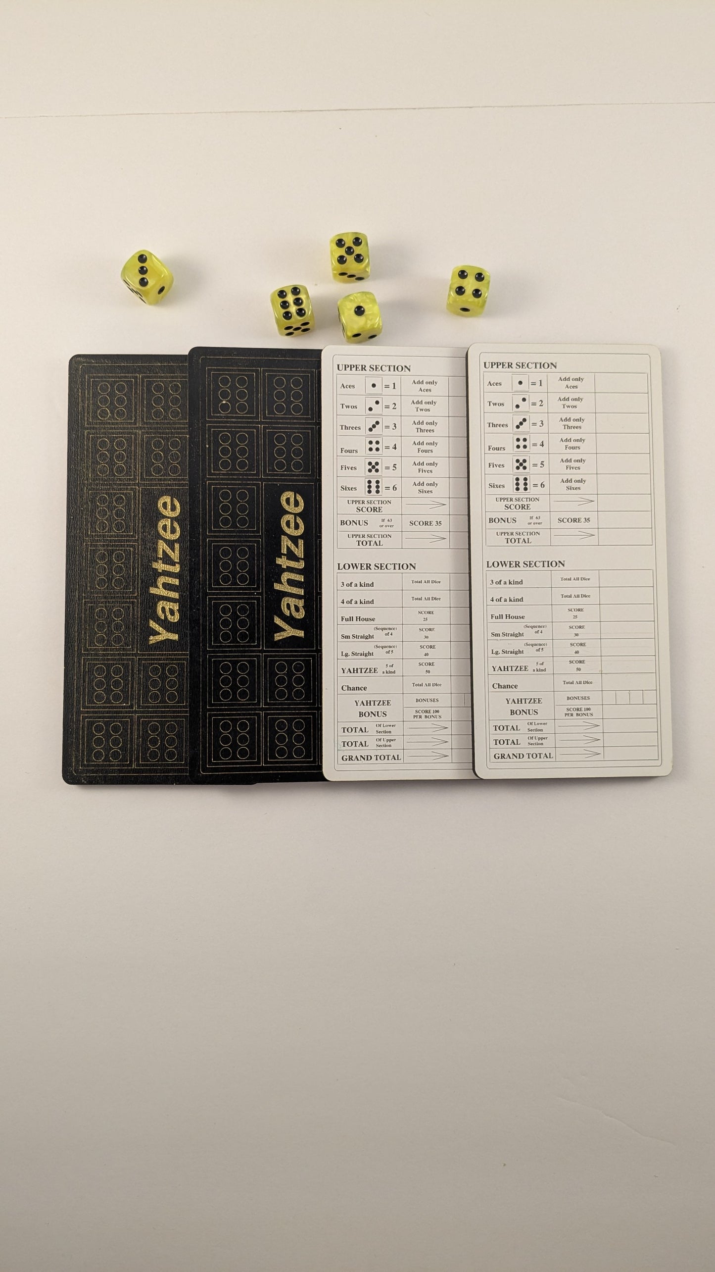 Yahtzee Scoreboard Set for Four